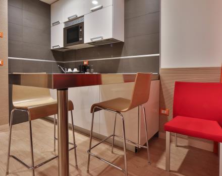 Our apartments offer equipped kitchenettes in Padua